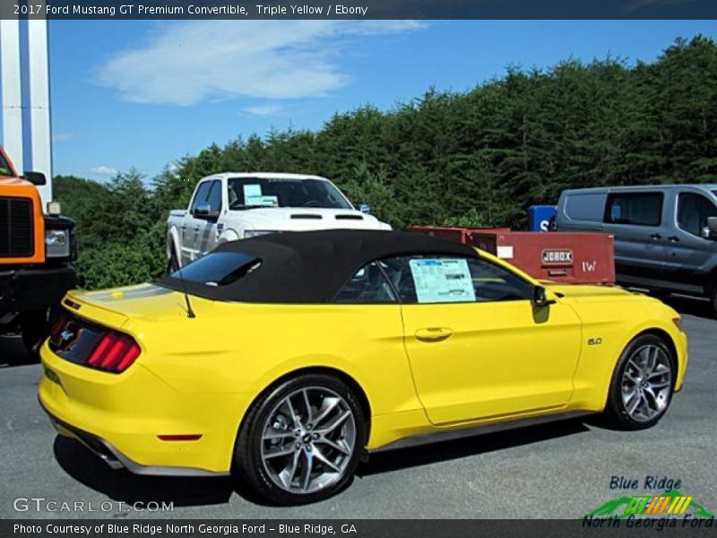 Triple Yellow / Ebony 2017 Ford Mustang GT Premium Convertible