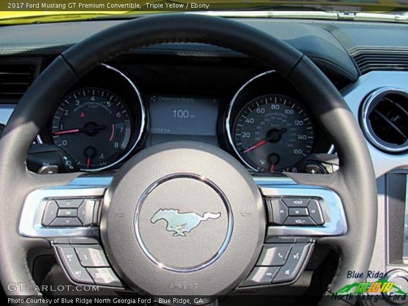 Triple Yellow / Ebony 2017 Ford Mustang GT Premium Convertible