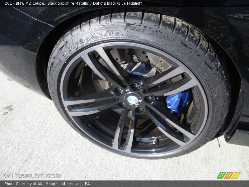 Black Sapphire Metallic / Dakota Black/Blue Highlight 2017 BMW M2 Coupe