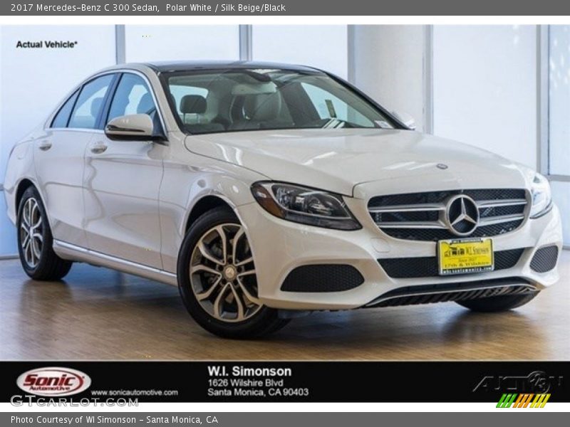 Polar White / Silk Beige/Black 2017 Mercedes-Benz C 300 Sedan