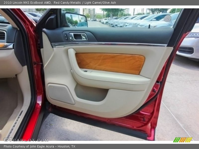 Red Candy Metallic / Light Camel/Olive Ash 2010 Lincoln MKS EcoBoost AWD