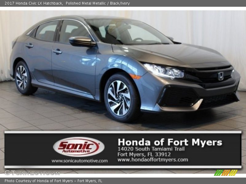 Polished Metal Metallic / Black/Ivory 2017 Honda Civic LX Hatchback