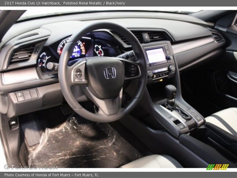Polished Metal Metallic / Black/Ivory 2017 Honda Civic LX Hatchback