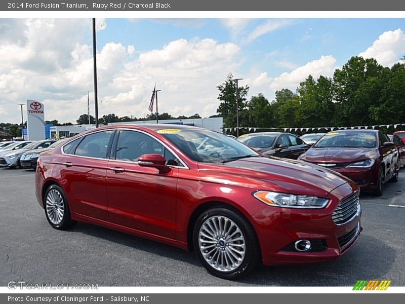 Ruby Red / Charcoal Black 2014 Ford Fusion Titanium