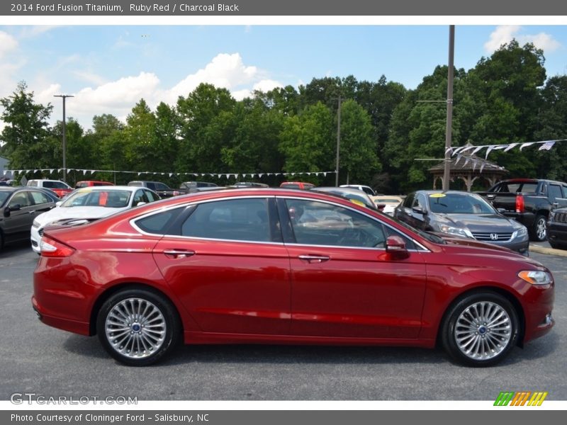 Ruby Red / Charcoal Black 2014 Ford Fusion Titanium