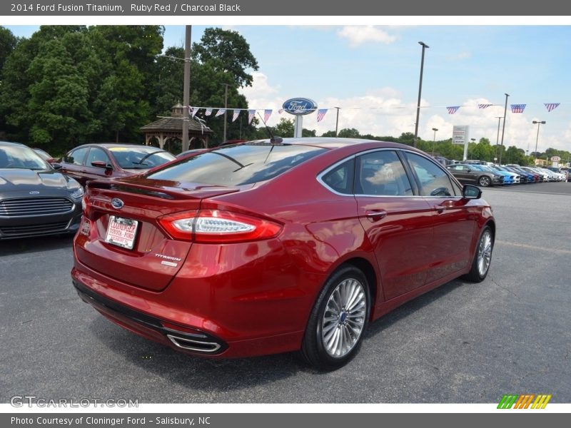 Ruby Red / Charcoal Black 2014 Ford Fusion Titanium
