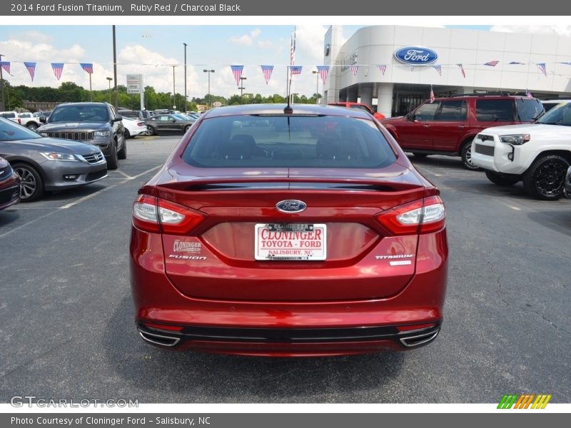 Ruby Red / Charcoal Black 2014 Ford Fusion Titanium