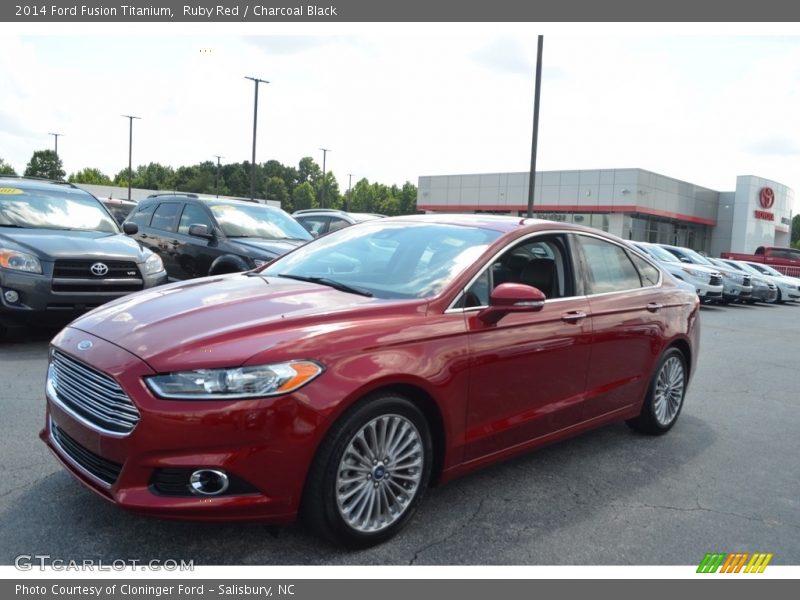 Ruby Red / Charcoal Black 2014 Ford Fusion Titanium