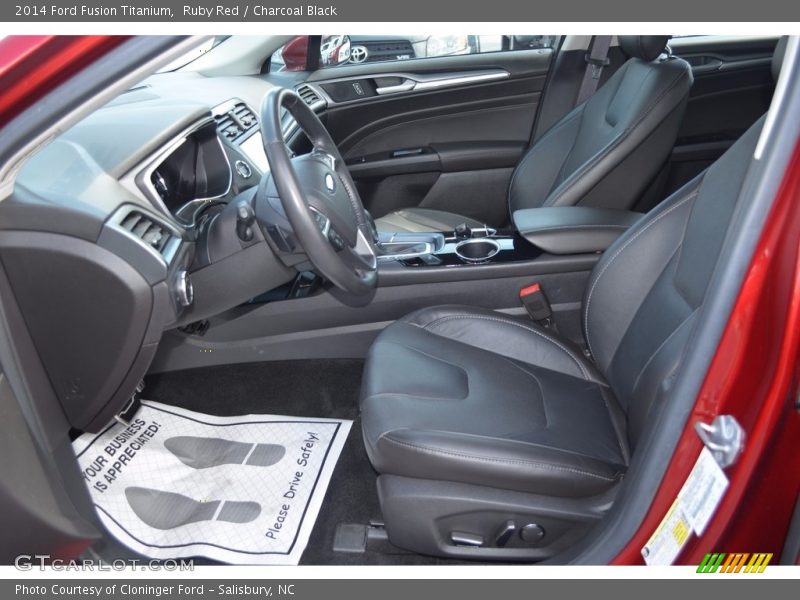 Ruby Red / Charcoal Black 2014 Ford Fusion Titanium