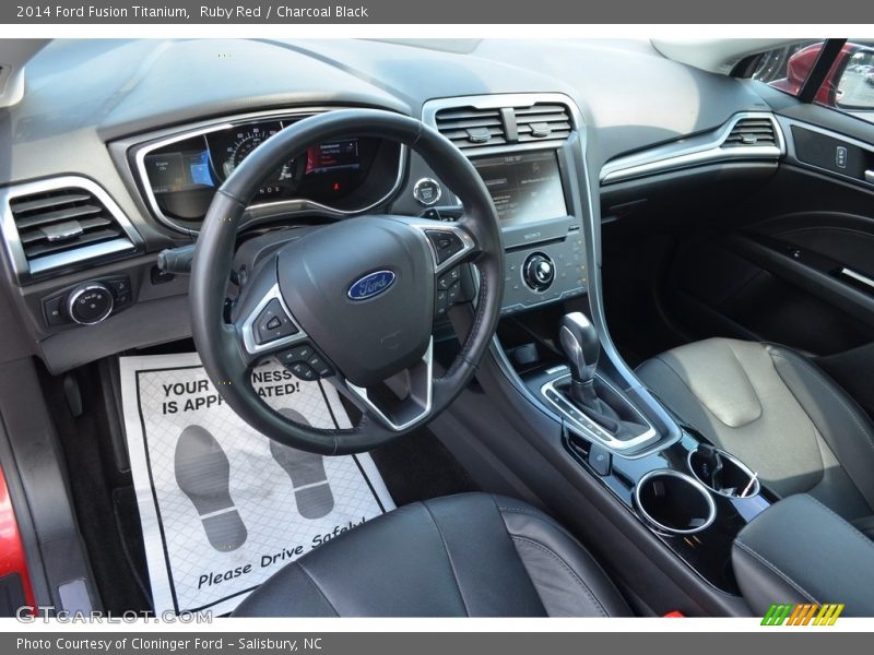 Ruby Red / Charcoal Black 2014 Ford Fusion Titanium