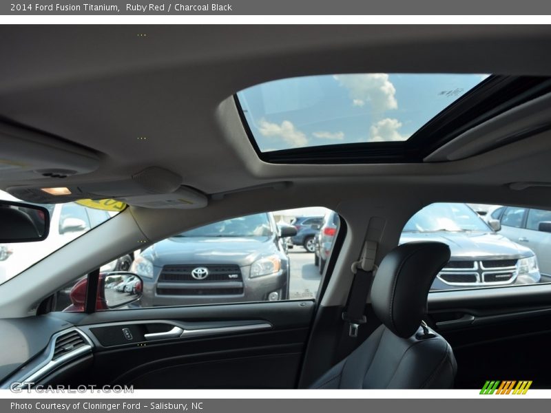 Ruby Red / Charcoal Black 2014 Ford Fusion Titanium