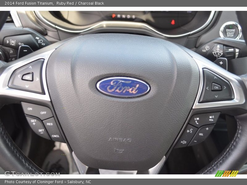 Ruby Red / Charcoal Black 2014 Ford Fusion Titanium