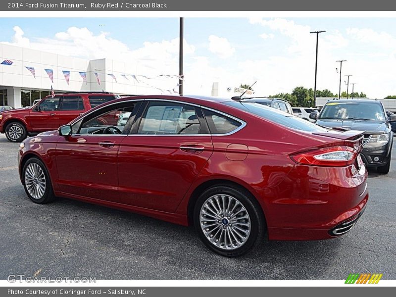 Ruby Red / Charcoal Black 2014 Ford Fusion Titanium