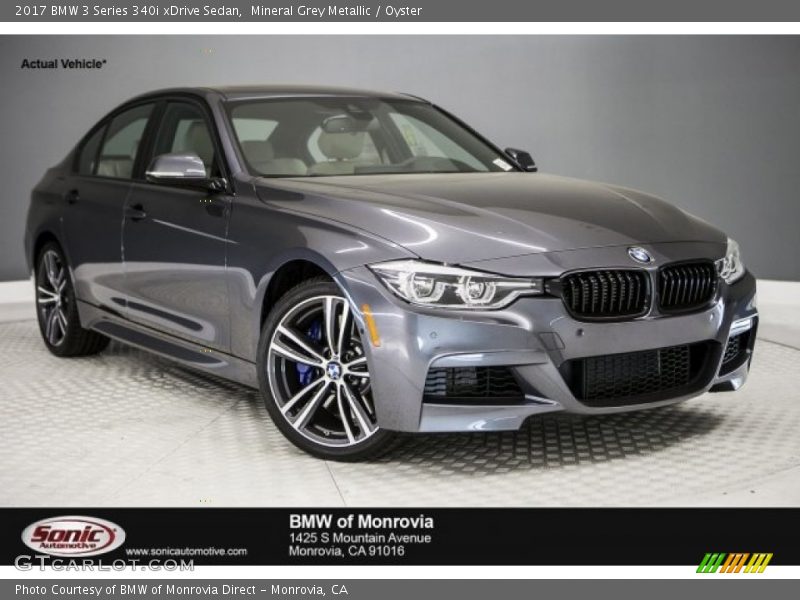 Mineral Grey Metallic / Oyster 2017 BMW 3 Series 340i xDrive Sedan