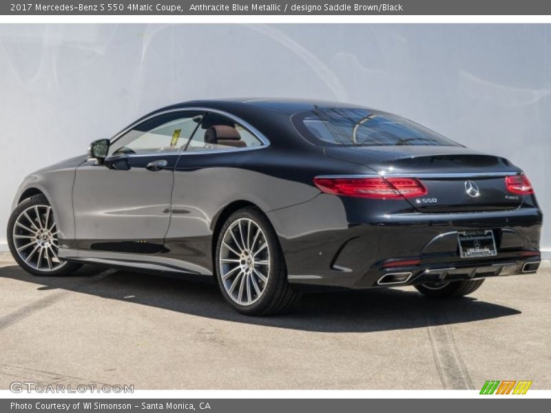 Anthracite Blue Metallic / designo Saddle Brown/Black 2017 Mercedes-Benz S 550 4Matic Coupe