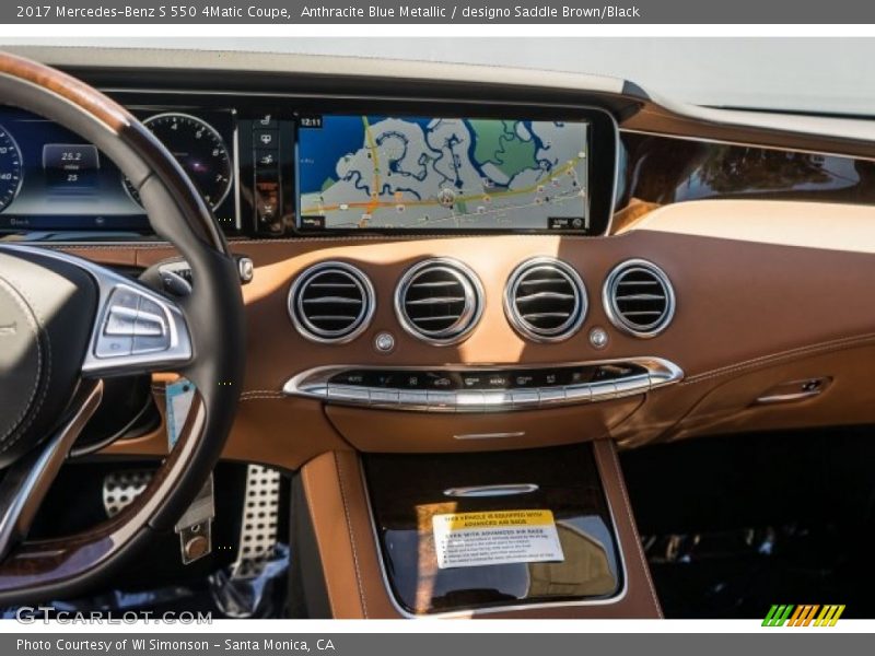 Anthracite Blue Metallic / designo Saddle Brown/Black 2017 Mercedes-Benz S 550 4Matic Coupe