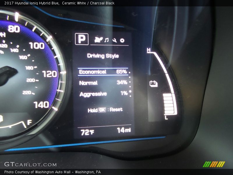 Ceramic White / Charcoal Black 2017 Hyundai Ioniq Hybrid Blue