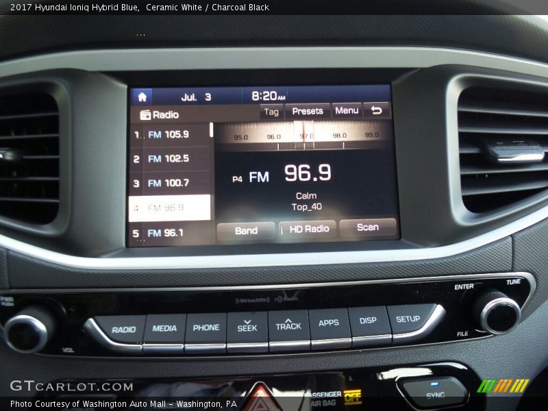 Audio System of 2017 Ioniq Hybrid Blue