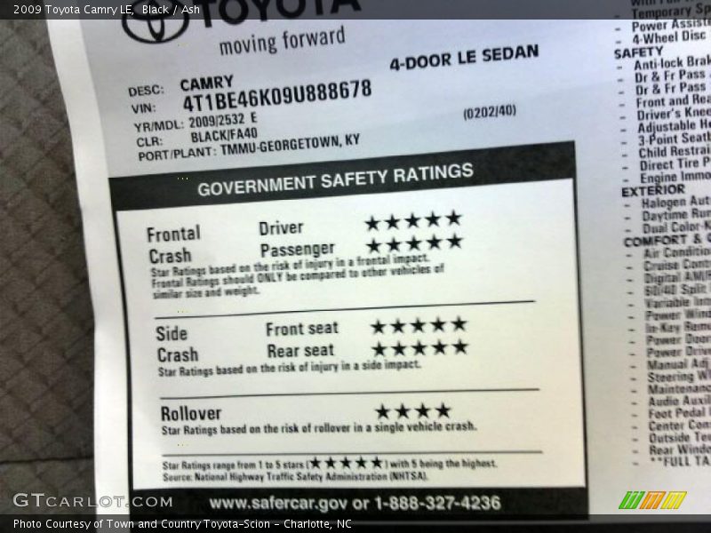 Black / Ash 2009 Toyota Camry LE