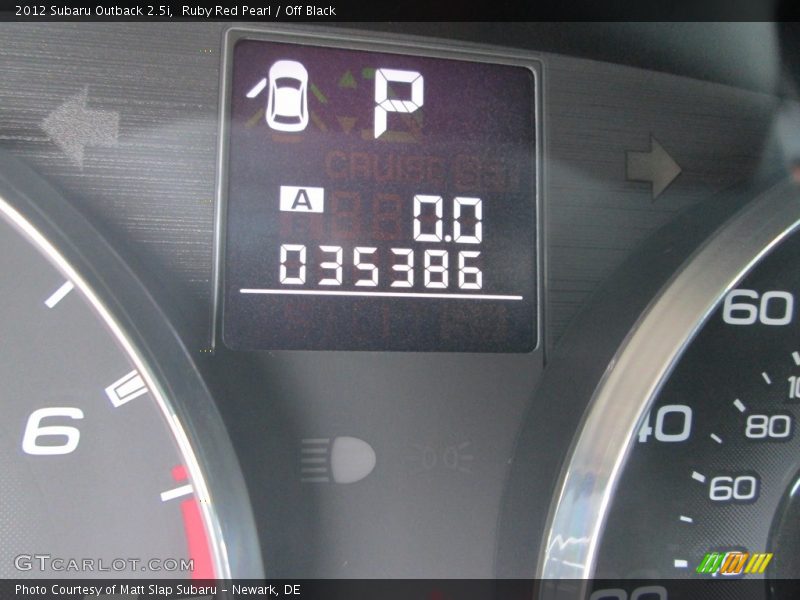 Ruby Red Pearl / Off Black 2012 Subaru Outback 2.5i