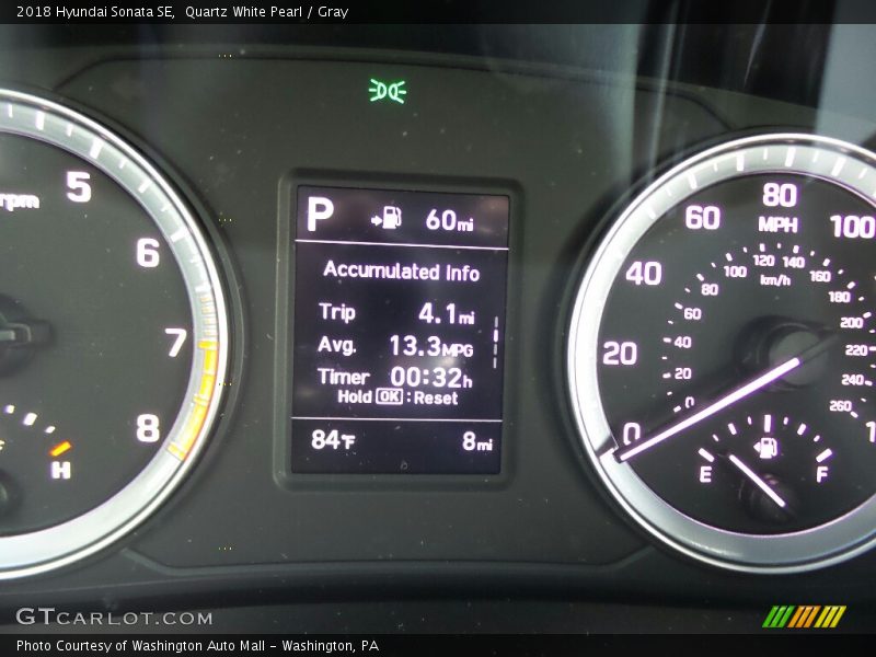 Quartz White Pearl / Gray 2018 Hyundai Sonata SE