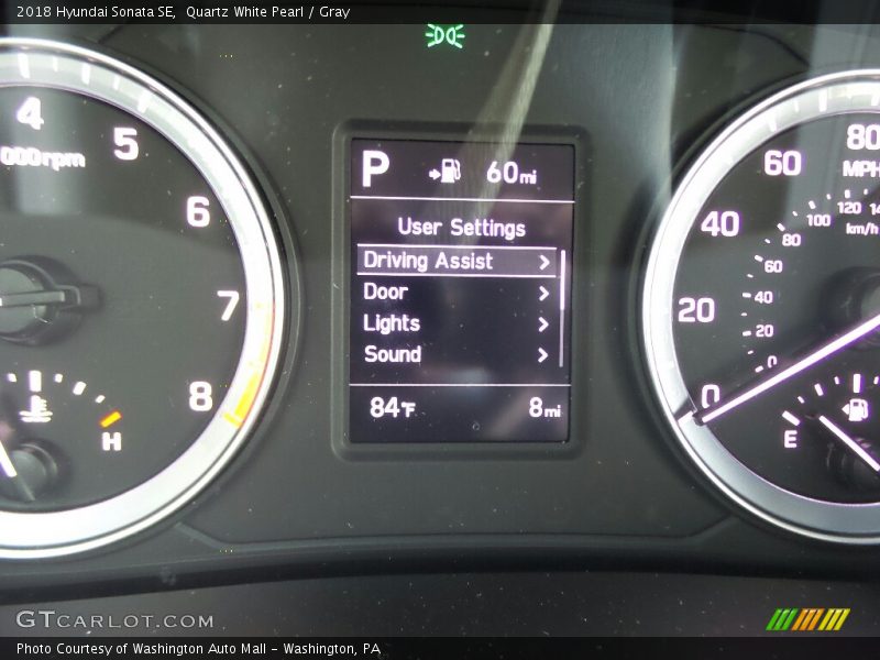 Quartz White Pearl / Gray 2018 Hyundai Sonata SE
