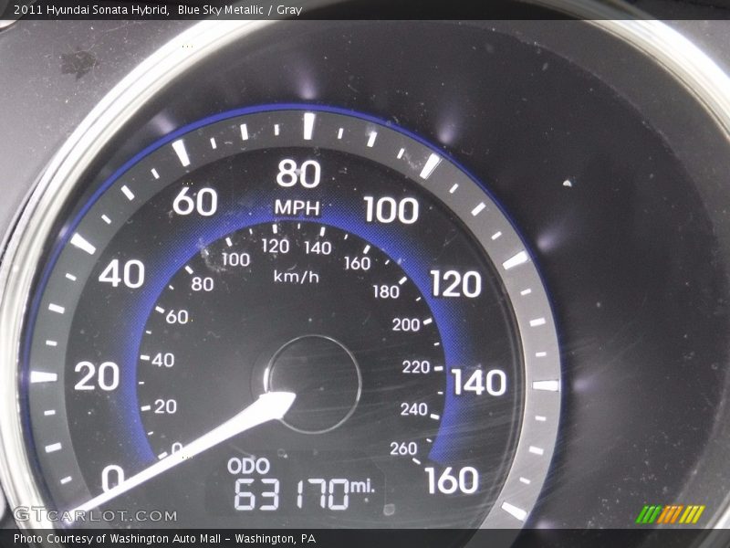 Blue Sky Metallic / Gray 2011 Hyundai Sonata Hybrid