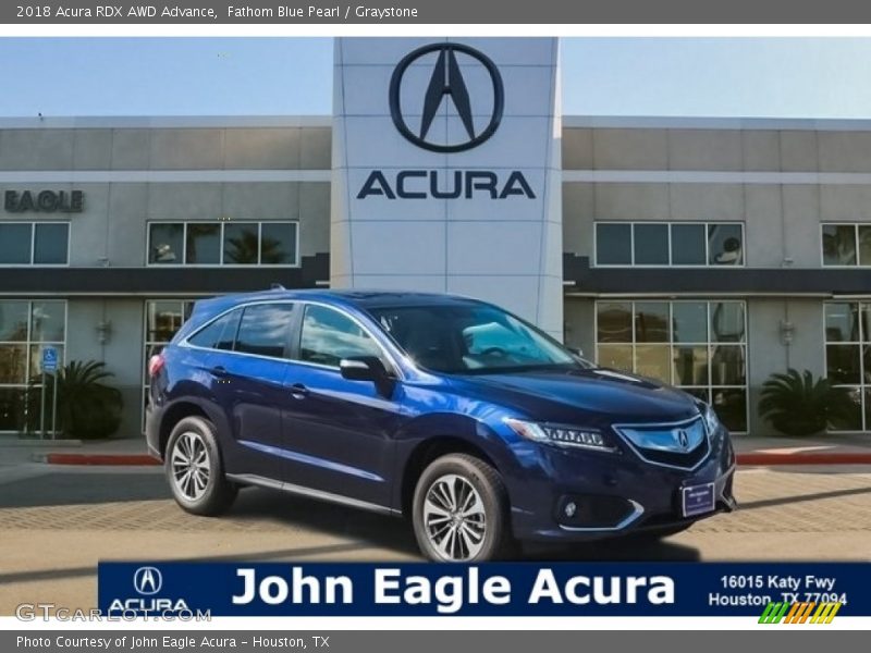 Fathom Blue Pearl / Graystone 2018 Acura RDX AWD Advance