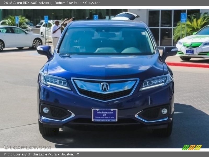 Fathom Blue Pearl / Graystone 2018 Acura RDX AWD Advance
