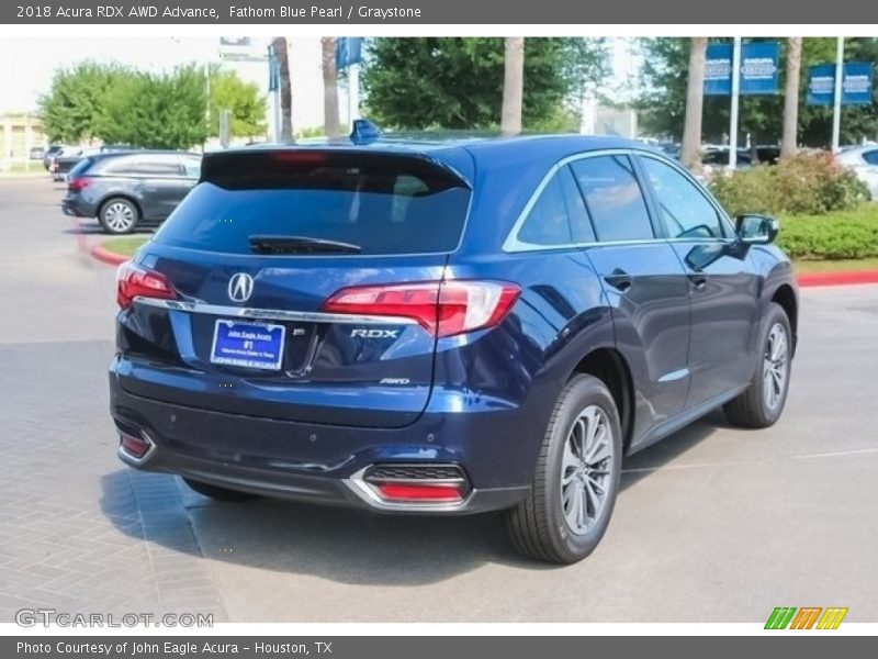 Fathom Blue Pearl / Graystone 2018 Acura RDX AWD Advance