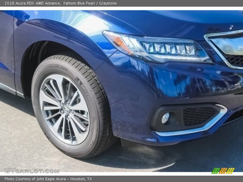 Fathom Blue Pearl / Graystone 2018 Acura RDX AWD Advance