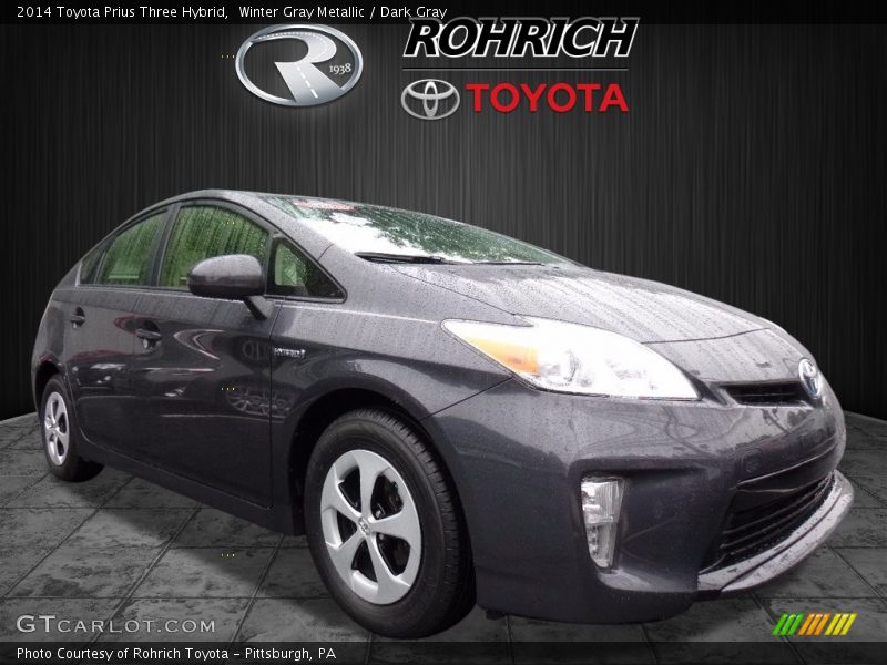 Winter Gray Metallic / Dark Gray 2014 Toyota Prius Three Hybrid