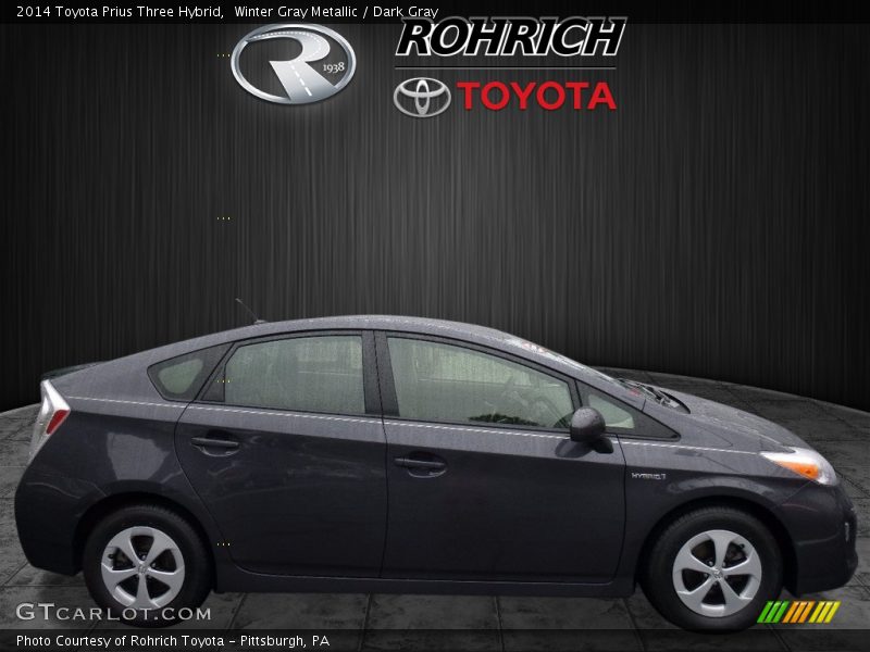 Winter Gray Metallic / Dark Gray 2014 Toyota Prius Three Hybrid
