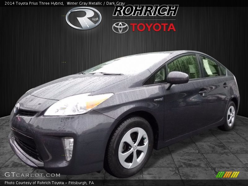Winter Gray Metallic / Dark Gray 2014 Toyota Prius Three Hybrid