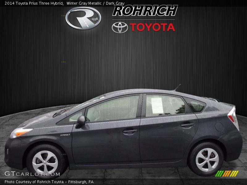 Winter Gray Metallic / Dark Gray 2014 Toyota Prius Three Hybrid