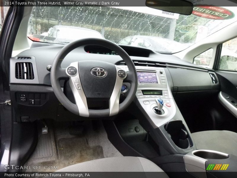 Winter Gray Metallic / Dark Gray 2014 Toyota Prius Three Hybrid