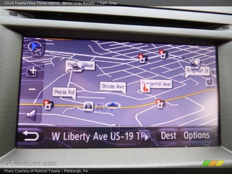Winter Gray Metallic / Dark Gray 2014 Toyota Prius Three Hybrid
