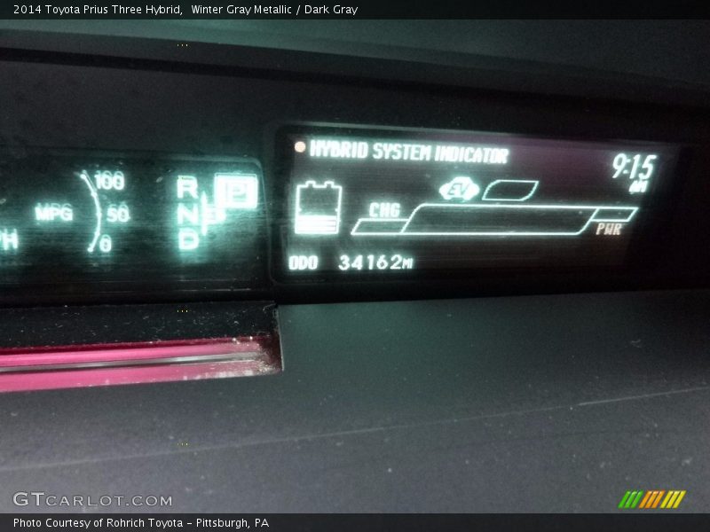 Winter Gray Metallic / Dark Gray 2014 Toyota Prius Three Hybrid