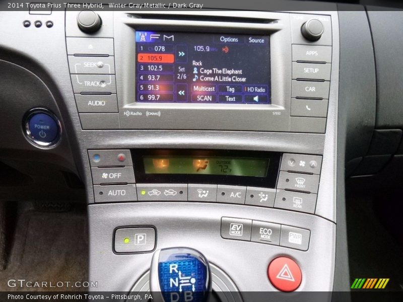 Winter Gray Metallic / Dark Gray 2014 Toyota Prius Three Hybrid