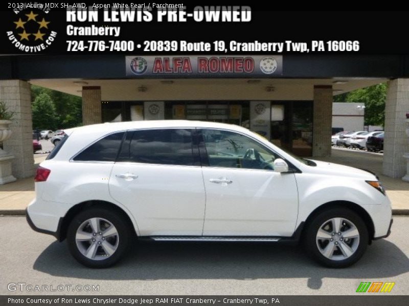 Aspen White Pearl / Parchment 2013 Acura MDX SH-AWD