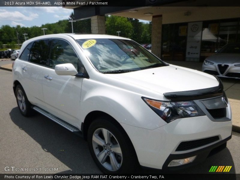 Aspen White Pearl / Parchment 2013 Acura MDX SH-AWD