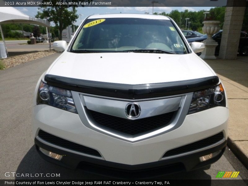 Aspen White Pearl / Parchment 2013 Acura MDX SH-AWD