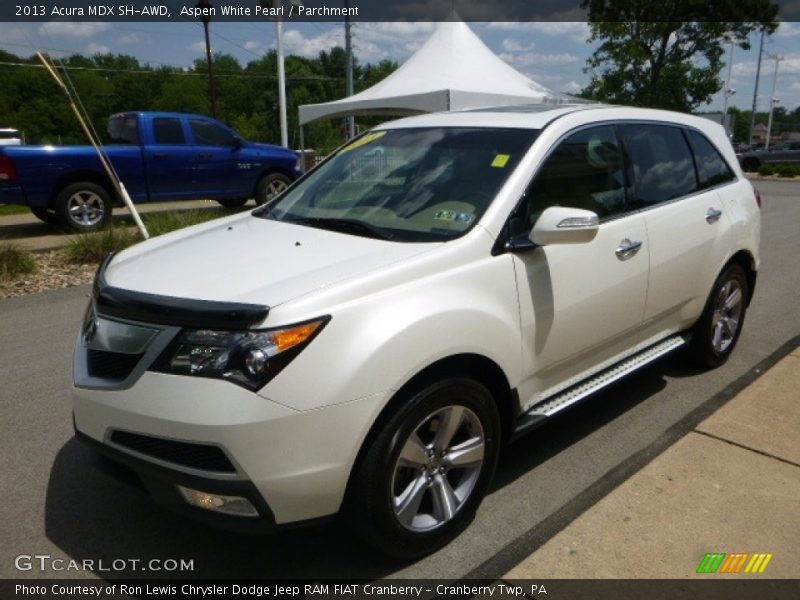 Aspen White Pearl / Parchment 2013 Acura MDX SH-AWD