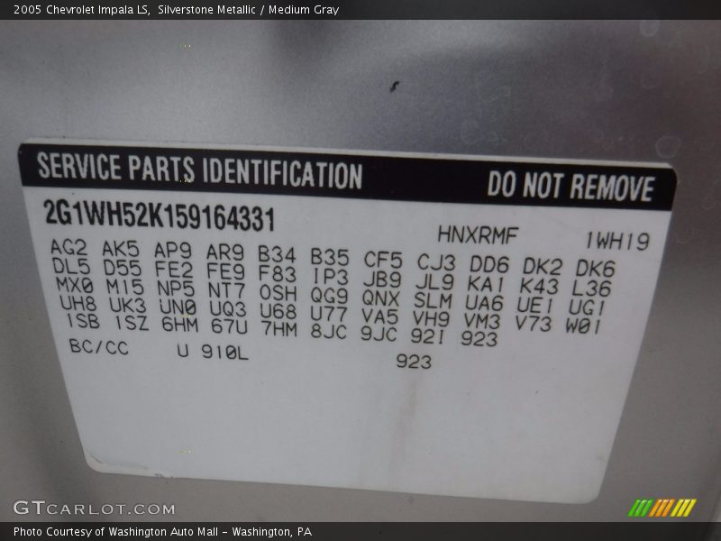 Silverstone Metallic / Medium Gray 2005 Chevrolet Impala LS