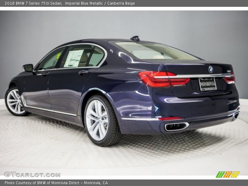 Imperial Blue Metallic / Canberra Beige 2018 BMW 7 Series 750i Sedan