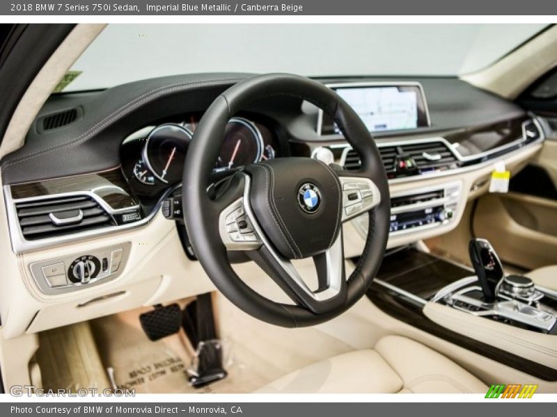 Imperial Blue Metallic / Canberra Beige 2018 BMW 7 Series 750i Sedan