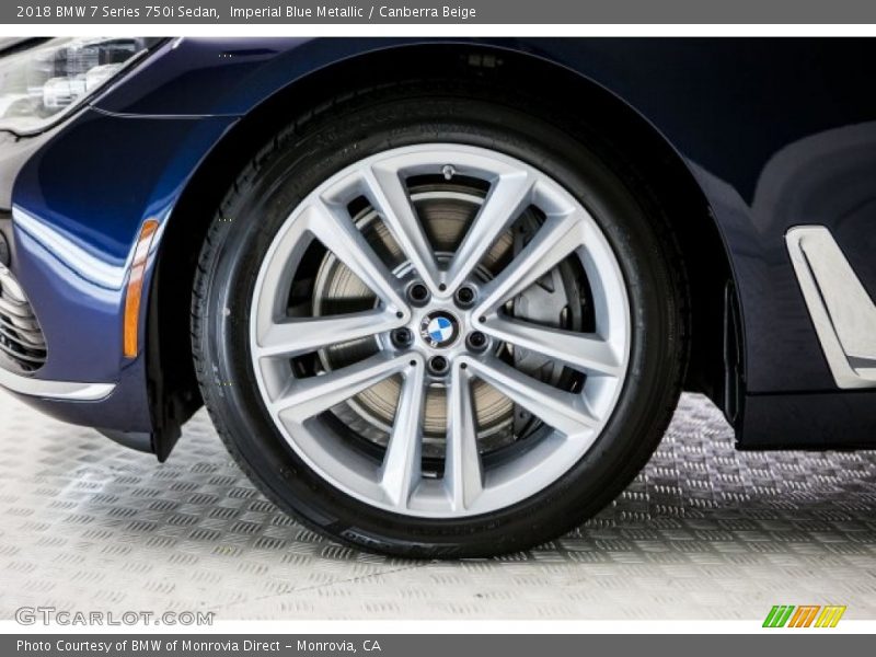 Imperial Blue Metallic / Canberra Beige 2018 BMW 7 Series 750i Sedan