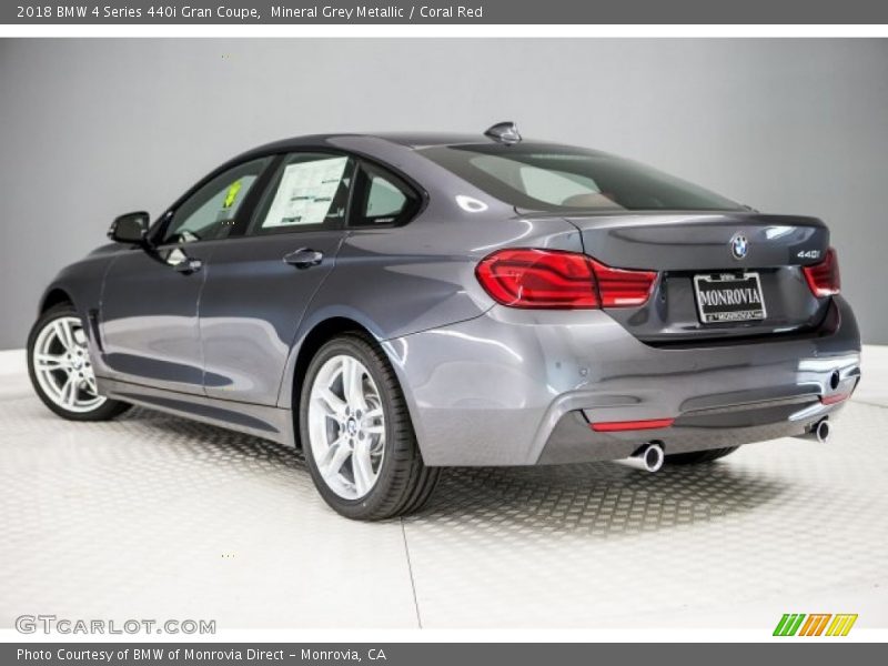 Mineral Grey Metallic / Coral Red 2018 BMW 4 Series 440i Gran Coupe