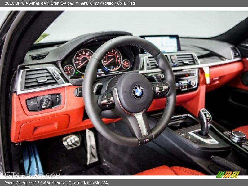 Mineral Grey Metallic / Coral Red 2018 BMW 4 Series 440i Gran Coupe