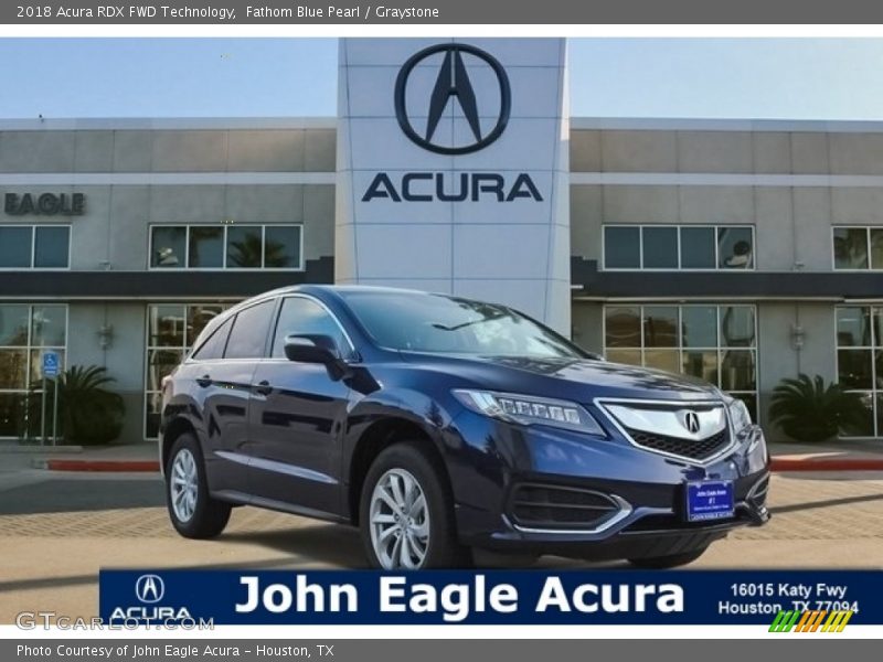 Fathom Blue Pearl / Graystone 2018 Acura RDX FWD Technology